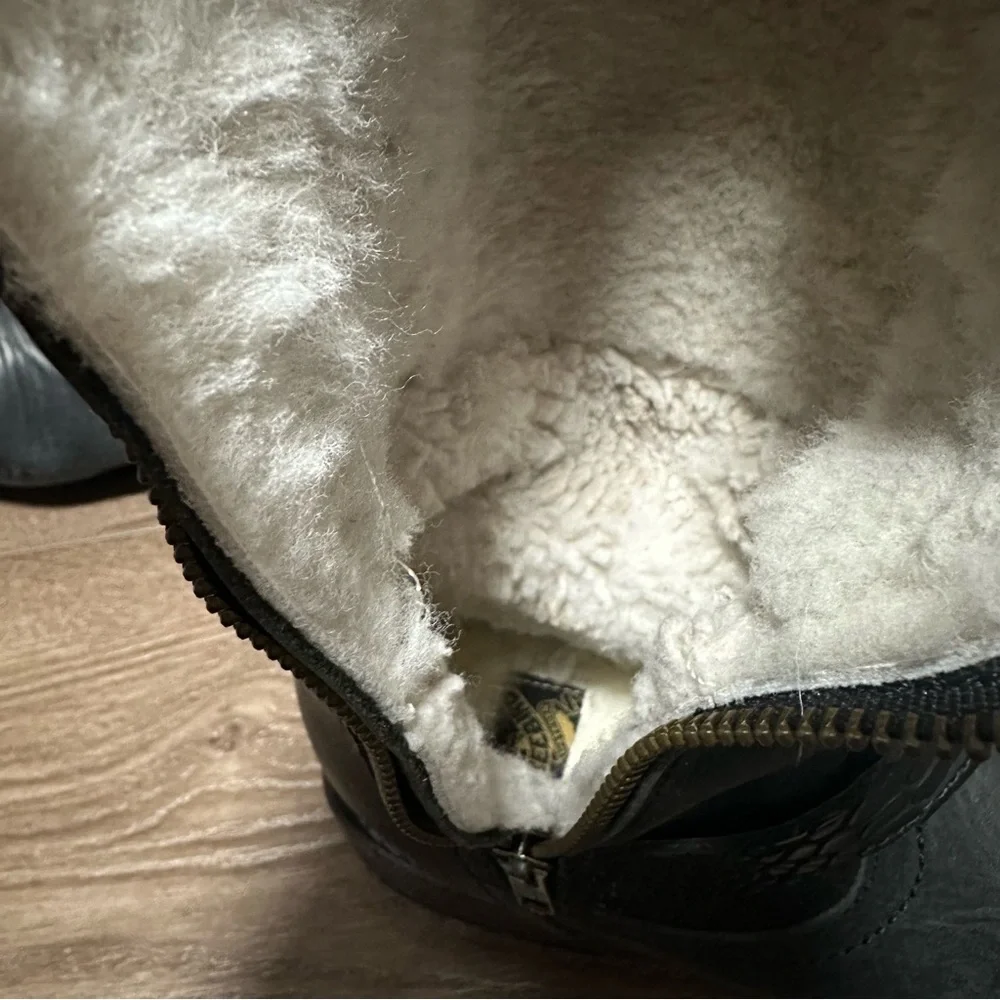 Freebird Denmark Boots tall over the knee leather shearling lined warm